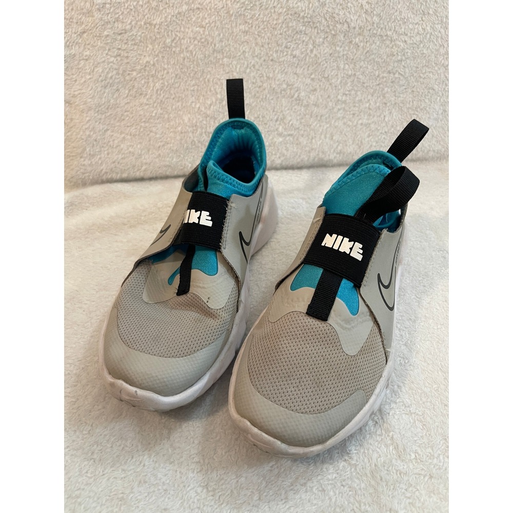 Nike Flex Plus 2 Kids Grey Photo Blue Slip On Running Shoes DJ6040-008 Size 1Y